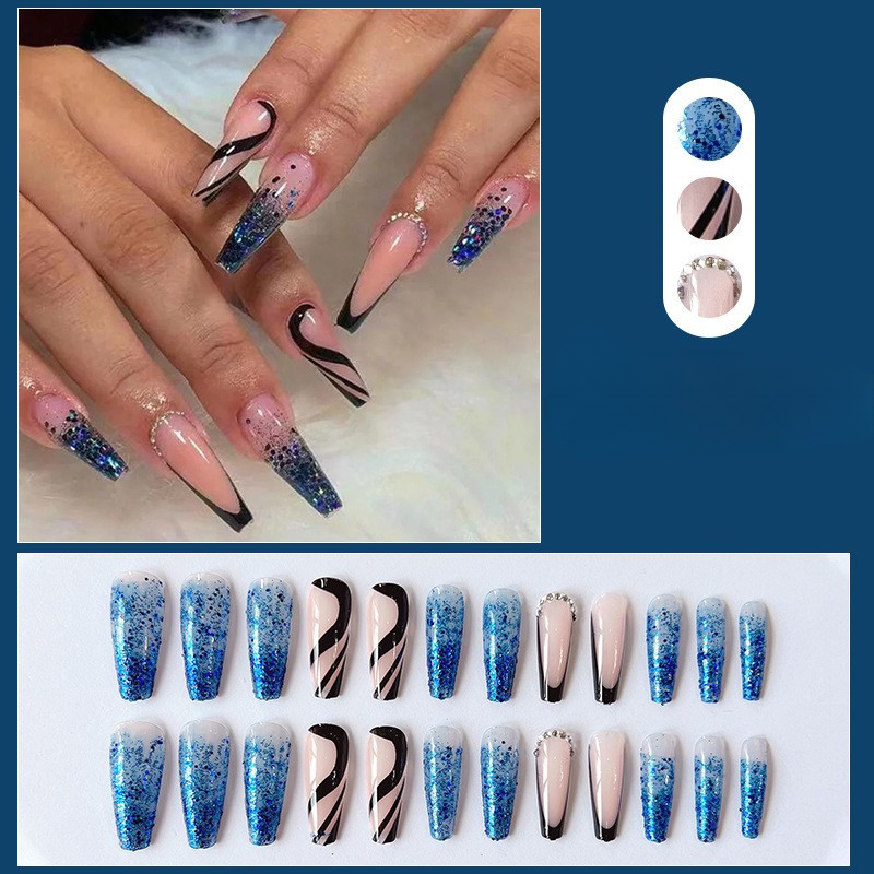 Chips de manicura francesa larga de plástico al por mayor